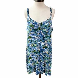 Tropical Palm Trees Vacation WILD FABLE Womens Mini Dress SZ XXL Hawaiian